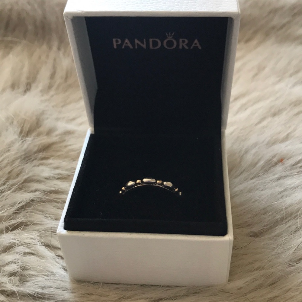 Pandora ring with sterling silver and 14 k gold.